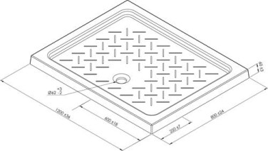 Receveur de douche céramique RIME 80X120cm hauteur 6,5mm