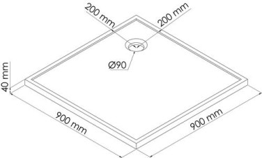 Receveur de douche SMC BULL 90x90cm