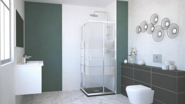 Paroi de douche accès d'angle 80cm profilés chromés ERIS 2