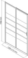 Paroi de douche 2 volets coulissants 120cm profilés chromés ERIS 2