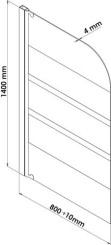 Pare-baignoire 1 volet 140x80cm 3 bandes blanches
