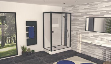 Cabine de douche accès de face 80x110cm avec toit Fact'Ory