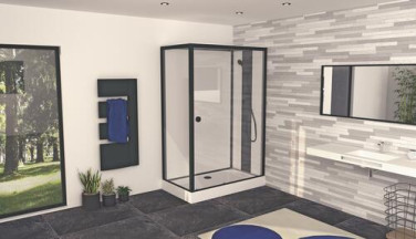 Cabine de douche accès de face 80x140cm avec toit Fact'Ory