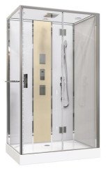 Cabine de douche accès de face avec toit 80x120cm
