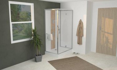 Cabine de douche accès de face avec toit 80x120cm