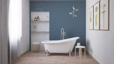 Baignoire îlot acrylique blanc pattes de lion