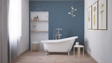 Baignoire îlot acrylique blanc pattes de lion