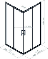 Paroi de douche accès d'angle coulissant ENLOK 80cm