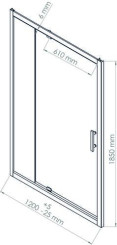 Paroi de douche porte pivotante ENLOK 120 cm