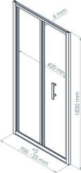 Paroi de douche porte pliante ENLOK 70cm