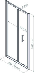 Paroi de douche porte pliante ENLOK 80cm