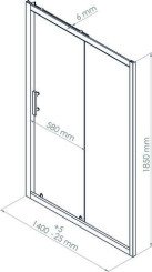 Paroi de douche porte coulissante ENLOK 140cm
