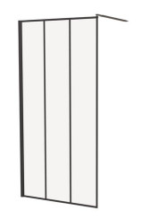 Paroi de douche fixe profilé noir verrière 90cm
