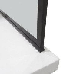 Paroi de douche fixe profilé noir verrière 90cm