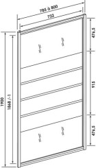Retour fixe 80cm profilés chromés ERIS 2