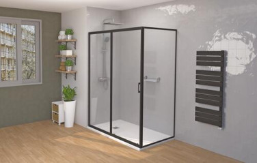 Retour fixe profilés noirs CONCEPT'O 90cm