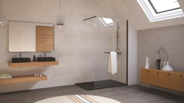Paroi de douche fixe profilé noir VERSUS 120cm