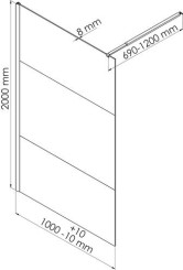 Paroi de douche fixe FROSTEE 100cm