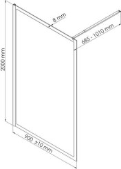 Paroi de douche fixe QUADREO 90cm