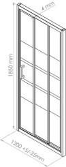 Paroi de douche 3 volets coulissants AUMEA 120 cm
