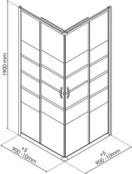Paroi de douche accès d'angle 90cm profilés chromés ERIS 2