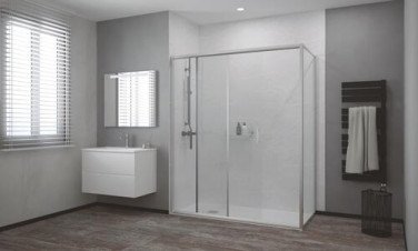 Paroi de douche porte coulissante profilés chromés CONCEPT'O 120cm