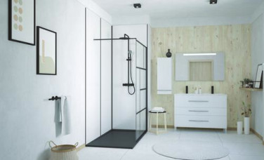 Panneau mural réversible blanc et noir L 120 x H 255 cm