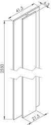 Profilé de jonction chromé pour panneau mural 3 mm