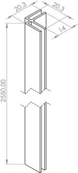Profilé d'angle blanc pour panneau mural 3 mm