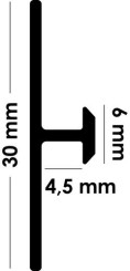 Profilé de jonction chromé pour panneau mural 4 mm