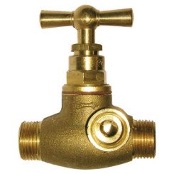 ROBINET DARRET LAITON A PURGE - DOUBLE MALE 20/27 SANS EPAULEMENT