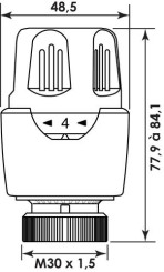 Tête thermostatique à dilatation de cire