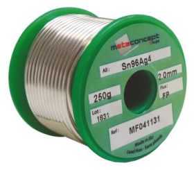 Bobine soudure étain 96,5% et argent 3,5% fil plein 250 grs