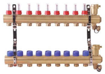 Collecteur PCBT 9 départs en laiton brut