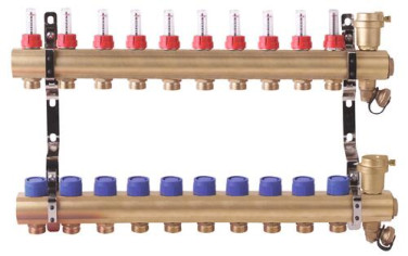 Collecteur PCBT 10 départs en laiton brut