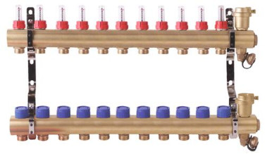 Collecteur PCBT 11 départs en laiton brut