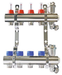 COLLECTEUR LAITON CHROME PRE-MONTE PCBT 4 DEPARTS - SOMATHERM