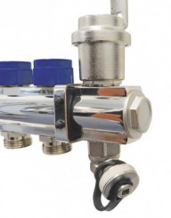 Collecteur PCBT 7 départs en laiton chromé