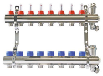 Collecteur PCBT 8 départs en laiton chromé