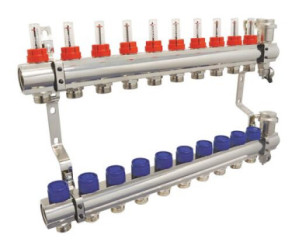 Collecteur PCBT 10 départs en laiton chromé