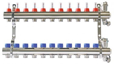 Collecteur PCBT 11 départs en laiton chromé