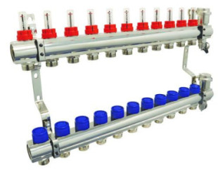 Collecteur PCBT 11 départs en laiton chromé