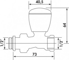 Robinet de radiateur simple réglage droit 15/21 nickelé