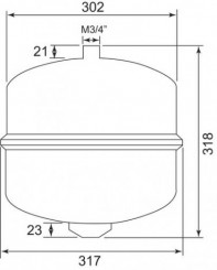 Vase d'expansion chauffage 18 litres cylindrique  - SOMATHERM