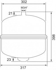 Vase d'expansion 25L cylindrique à membrane suspendu - SOMATHERM