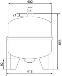 Vase d'expansion chauffage sur pied 50 litres