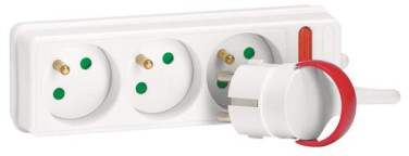 BLOC MULTIPRISE MOBILE AVEC CORDON 3 PRISES