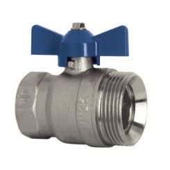 VANNE A BOISSEAU SPHERIQUE NICKELEE M26/34 F20/27 - MANETTE BLEUE