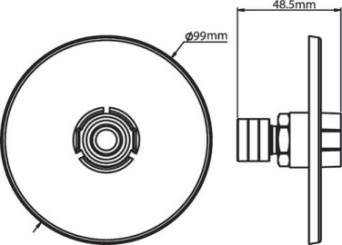 Applique d'arrosage chromée avec raccord à glissement PER ø16 F15/21