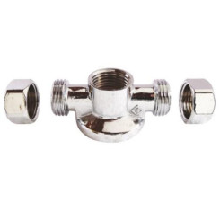Applique MAL double avec écrou pour collet battu chromée ø12-15/21